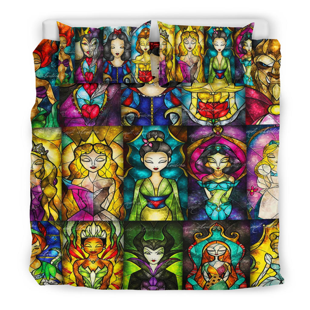 DN Bedding Set DN Princesses Stained Glasses Duvet Covers Colorful Unique Gift