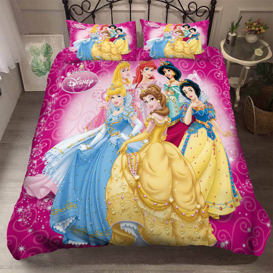 DN Bedding Set Cinderella Snow White And Friends Duvet Covers Colorful Unique Gift