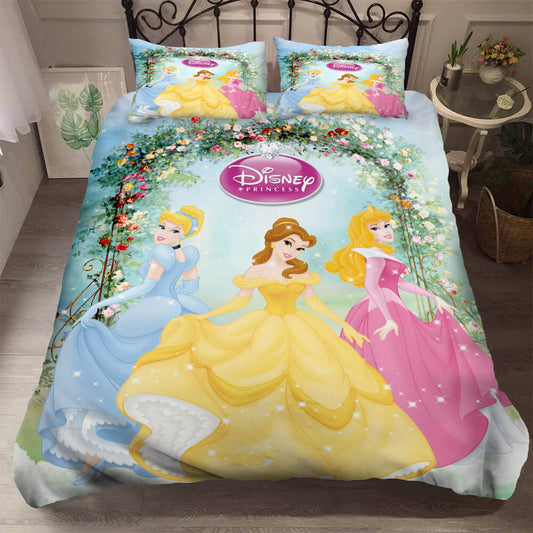 DN Bedding Set Belle Cinderella Aurora Graphic Duvet Covers Colorful Unique Gift