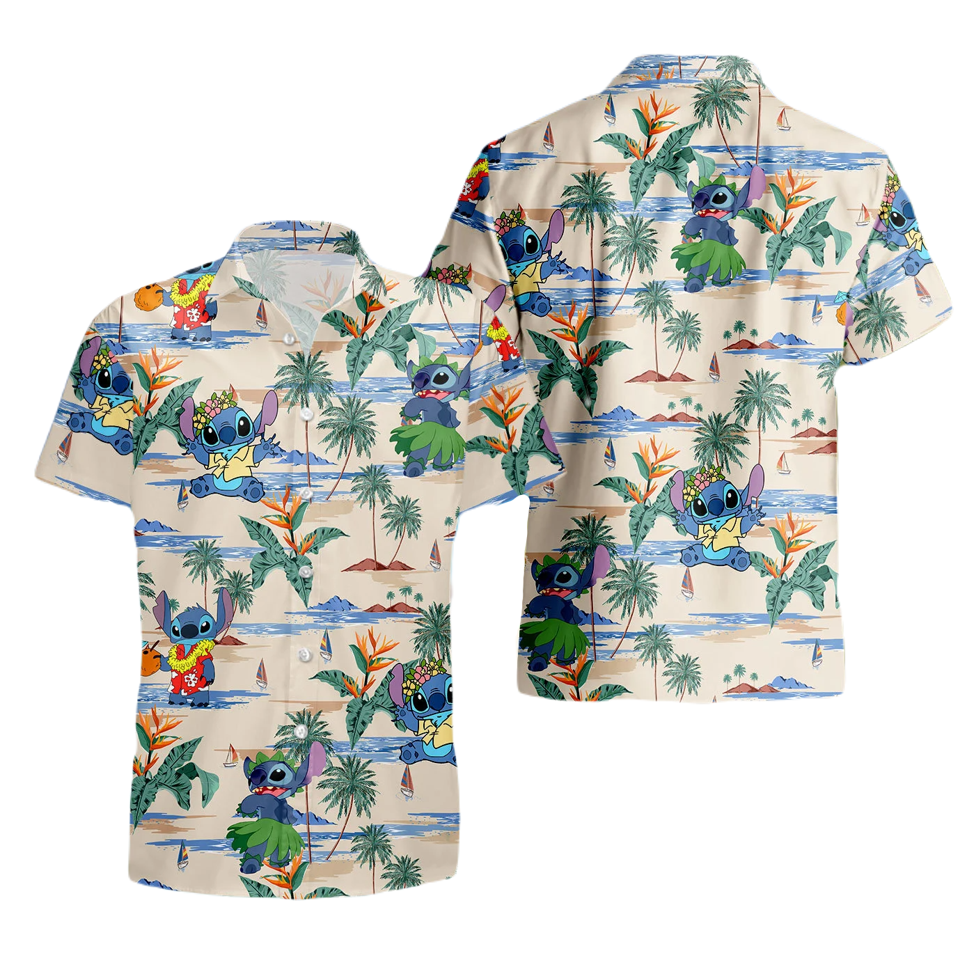 Stitch Hawaii Shirt Tropical Beach Stitch Pattern Aloha Shirt Colorful Unisex Adults New Release