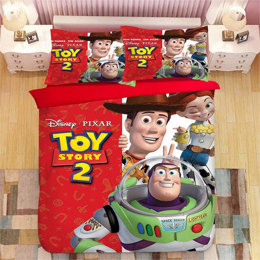 Toy Story Bedding Set DN Toy Story 2 Buzz Woody Lessie Duvet Covers Red Unique Gift