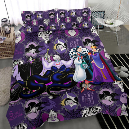 DN Bedding Set Ursula Evil Queen Maleficent Cruela Duvet Covers Purple Unique Gift