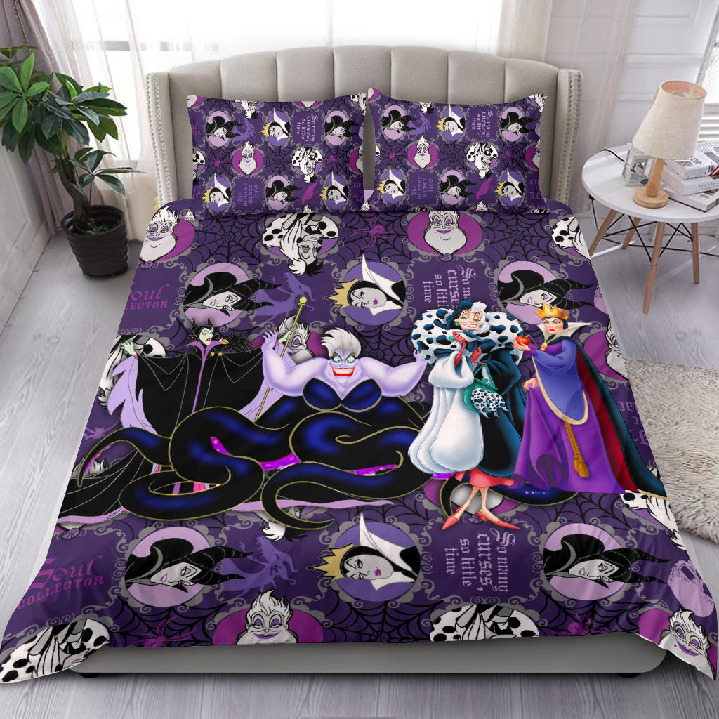 DN Bedding Set Ursula Evil Queen Maleficent Cruela Duvet Covers Purple Unique Gift