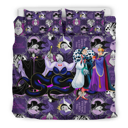 DN Bedding Set Ursula Evil Queen Maleficent Cruela Duvet Covers Purple Unique Gift