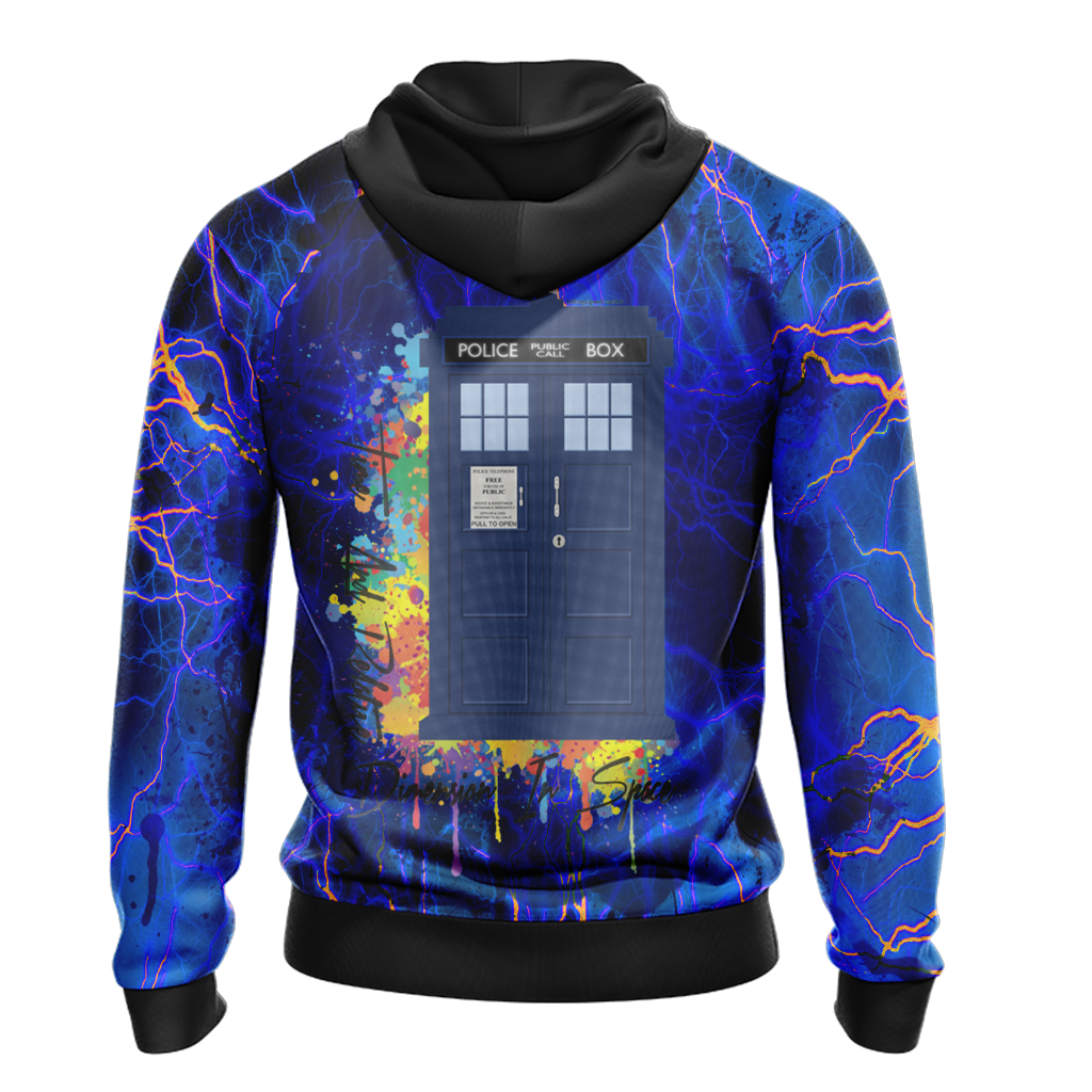 Doctor Who Hoodie Doctor Who Tardis With Wings Galaxy Hoodie Blue Unisex