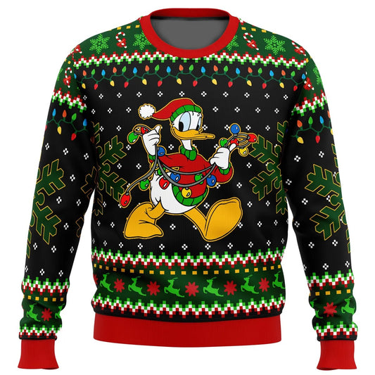 DN Sweatshirt Christmas Lights Pattern Donald Sweatshirt Colorful Unisex Adults New Release