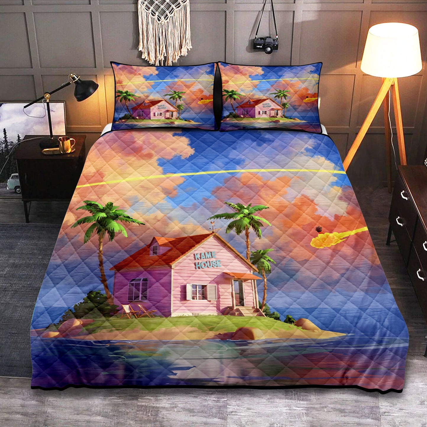 Dragon Ball Bedding Set Dragon Ball Kame House Duvet Covers Colorful Unique Gift