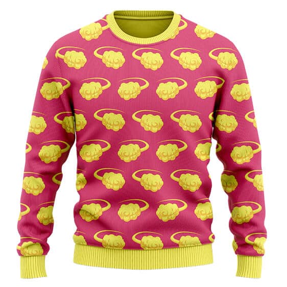 Dragon Ball Sweatshirt Dragon Ball Z Flying Nimbus Pattern Sweatshirt Pink Yellow Unisex