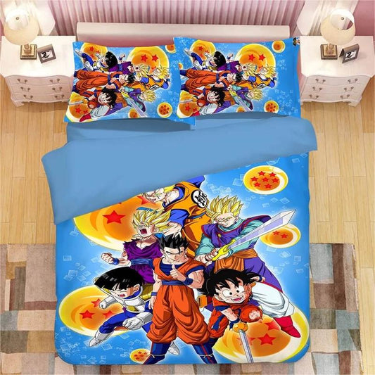 Dragon Ball Bedding Set Dragon Ball Z Son Goku Graphic Duvet Covers Blue Unique Gift