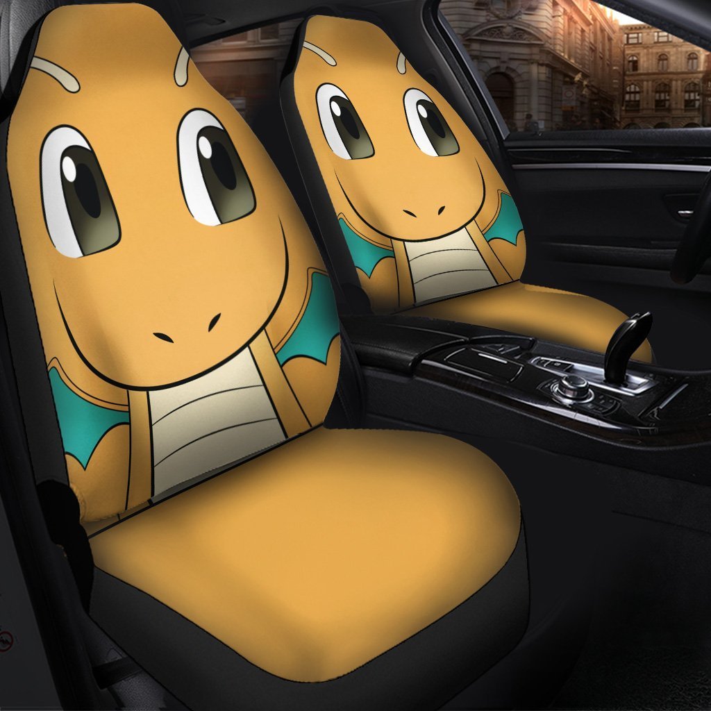 PKM Car Seat Covers PKM Dragonite Face Graphic Seat Covers Yellow