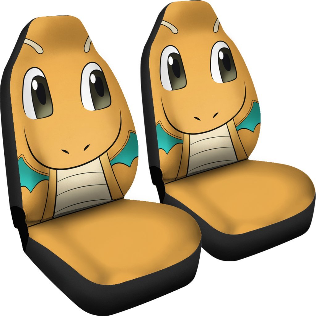 PKM Car Seat Covers PKM Dragonite Face Graphic Seat Covers Yellow