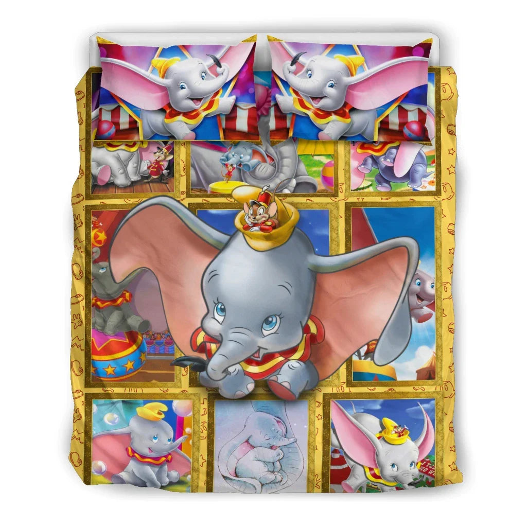 DN Bedding Set The Flying Dumbo Graphic Duvet Covers Colorful Unique Gift