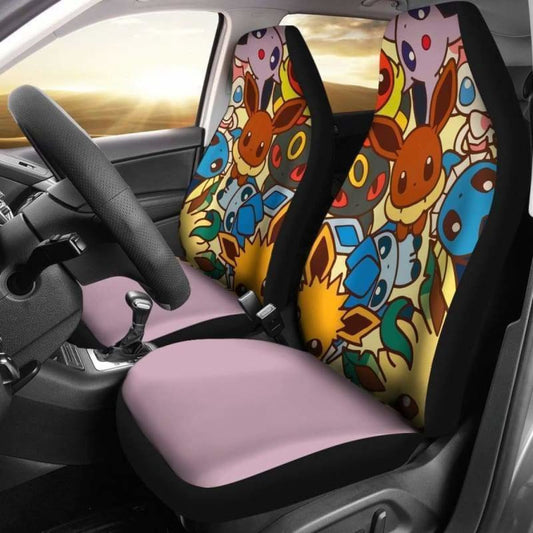 PKM Car Seat Covers All Type Evolution Eevees Seat Covers Colorful