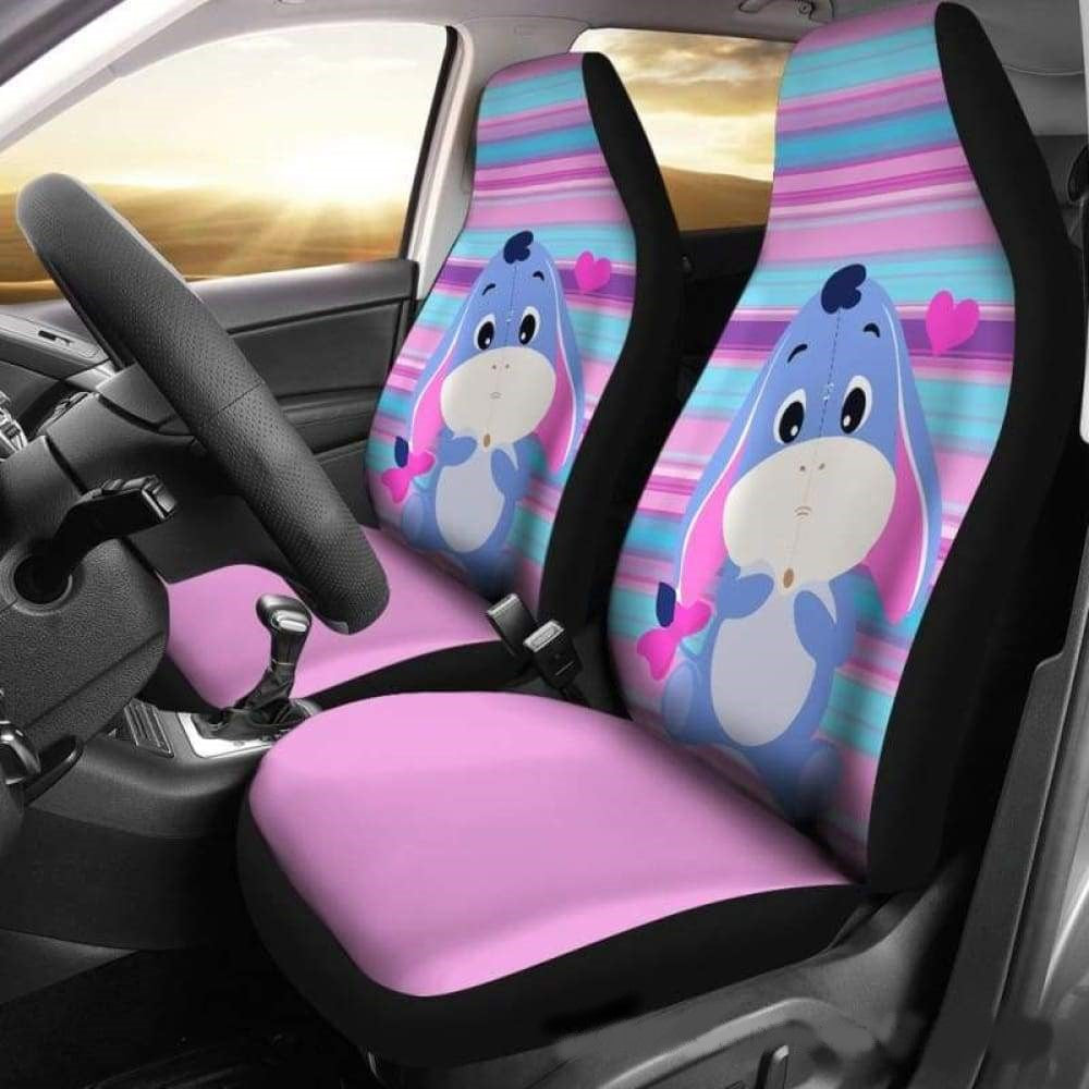 WTP Car Seat Covers Chibi Eeyore Color Stripes Seat Covers