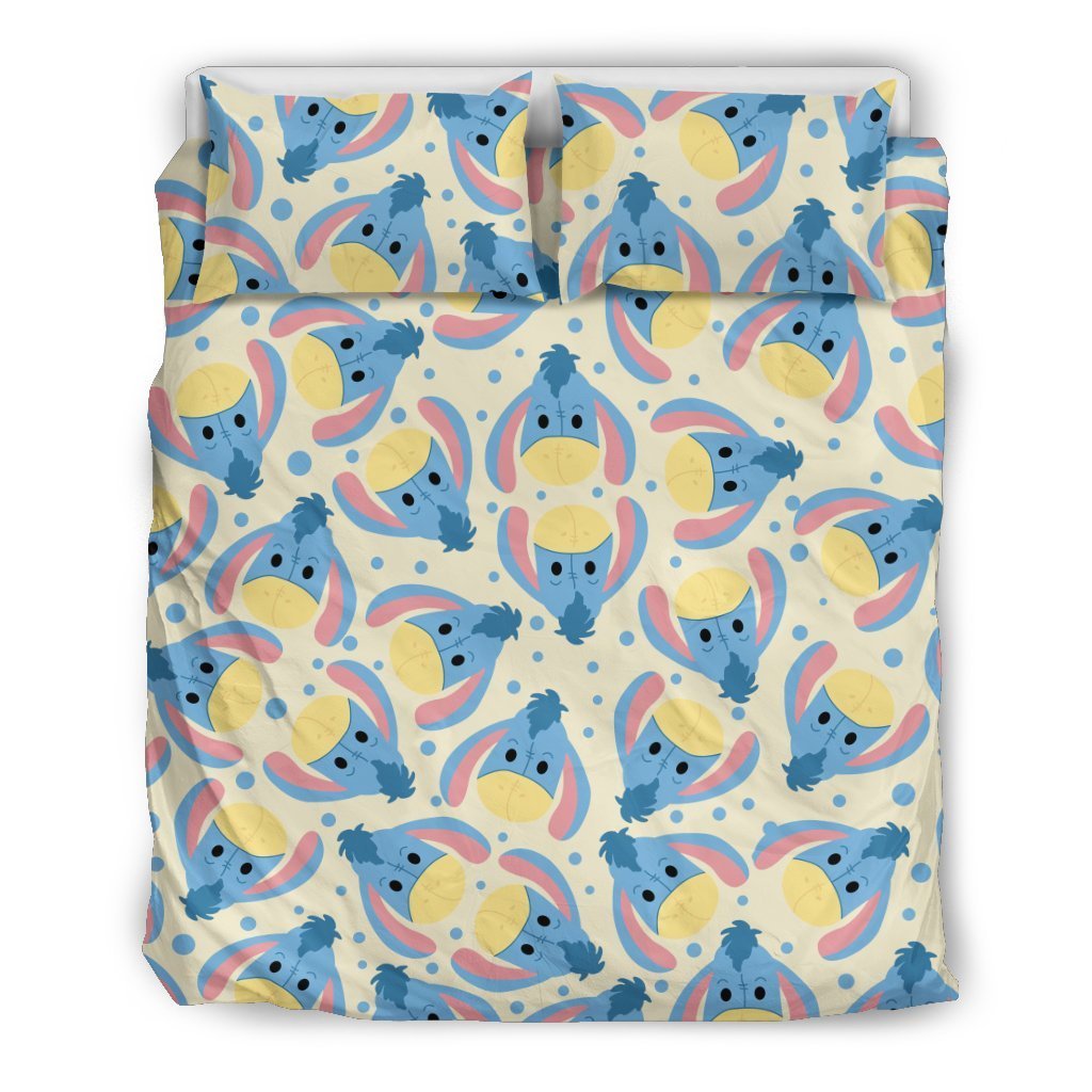 WTP Bedding Set DN Eeyore Face Pattern Duvet Covers White Blue Unique Gift