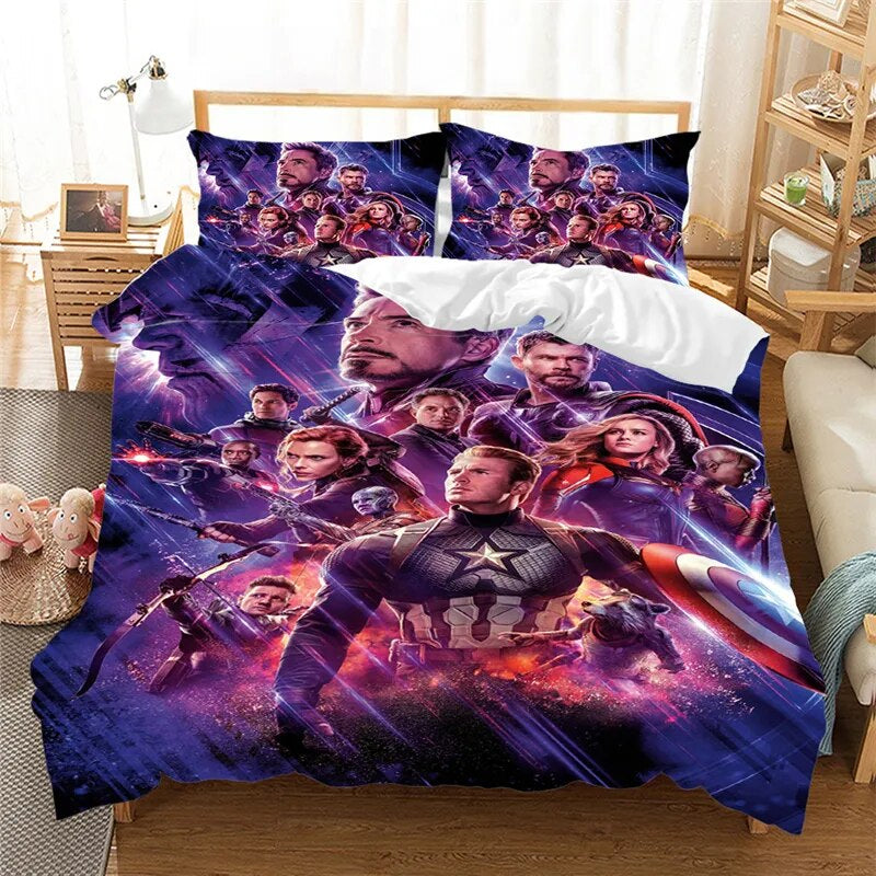 MV Bedding Set Avengers End Game Poster Duvet Covers Colorful Unique Gift