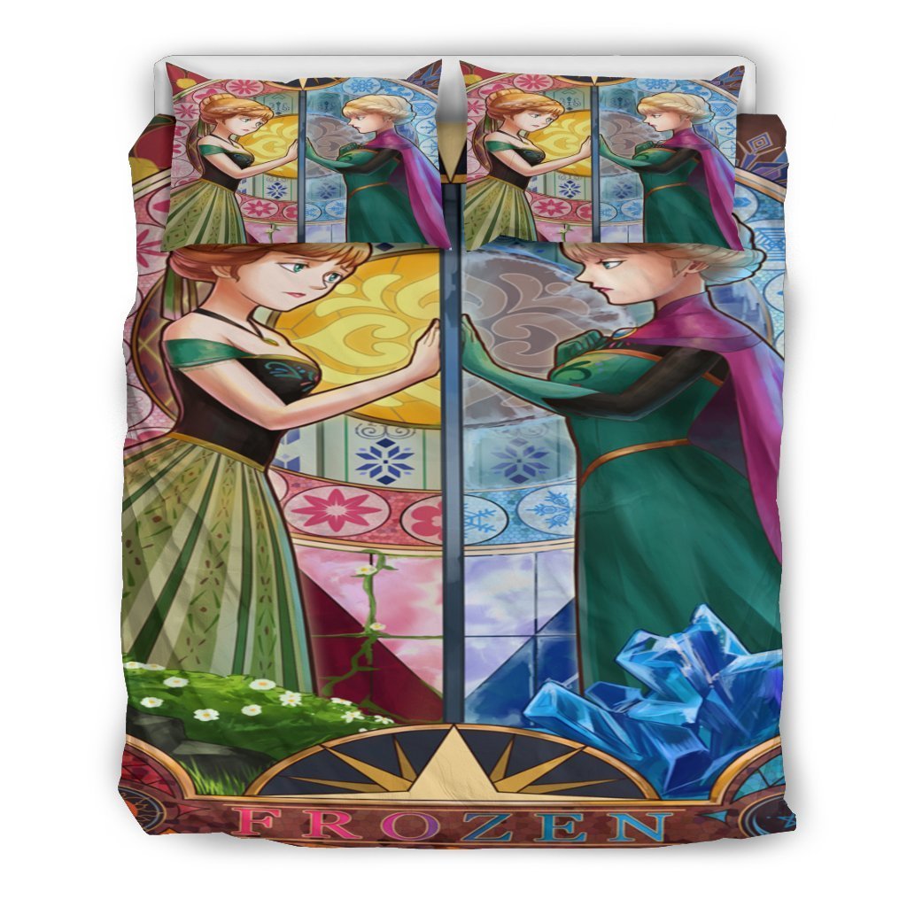 Frozen Bedding Set Sisters Anna And Elsa Art Duvet Covers Colorful Unique Gift