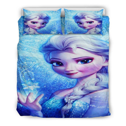 Frozen Bedding Set Magical Elsa Snow Queen Duvet Covers Blue Unique Gift