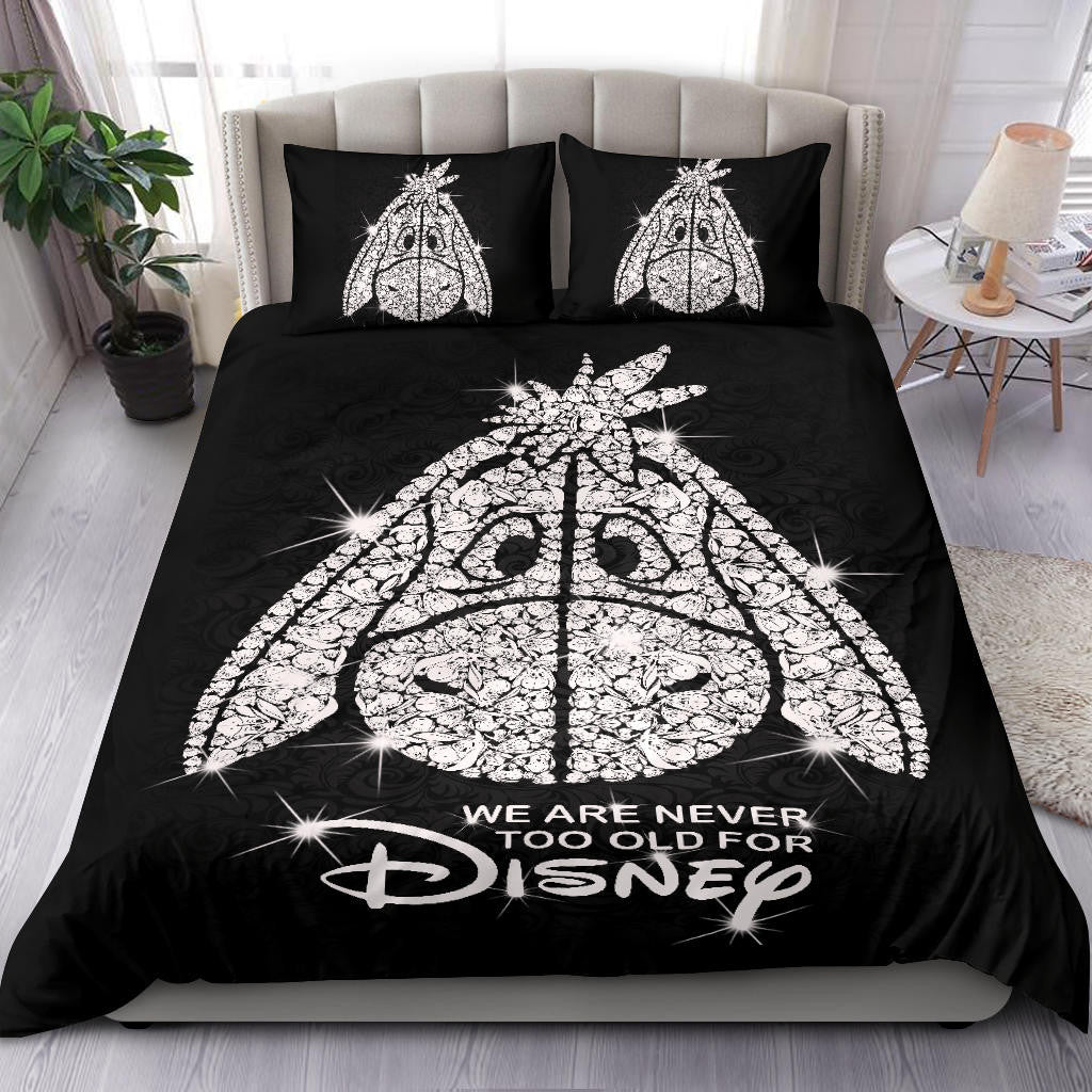 WTP Bedding Set Eeyore We Are Never Too Old For DN Duvet Covers Black White Unique Gift