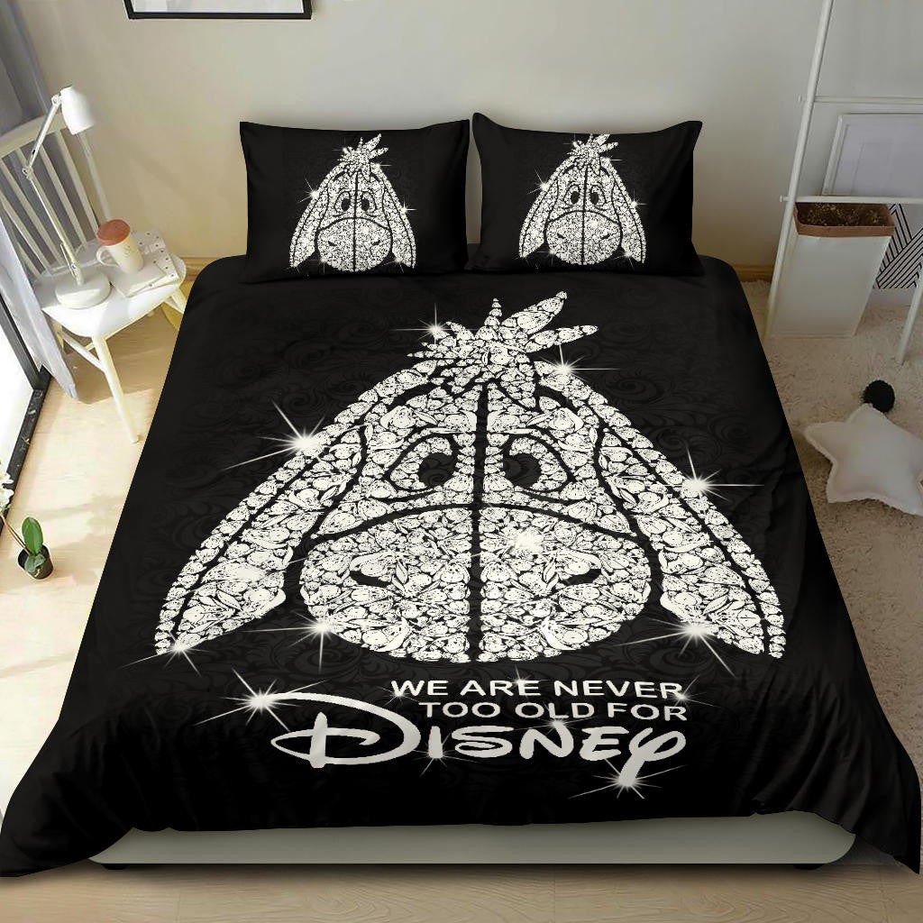 WTP Bedding Set Eeyore We Are Never Too Old For DN Duvet Covers Black White Unique Gift