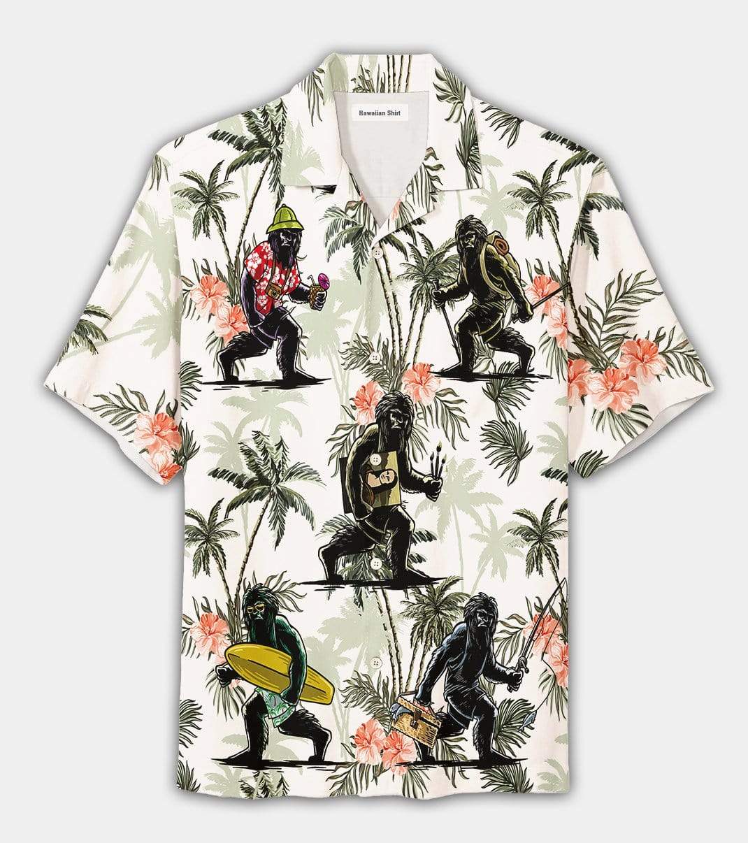 Unifinz Bigfoot Aloha Shirt Bigfoot On Vacation Hawaiian Shirt Bigfoot Hawaii Shirt 2022