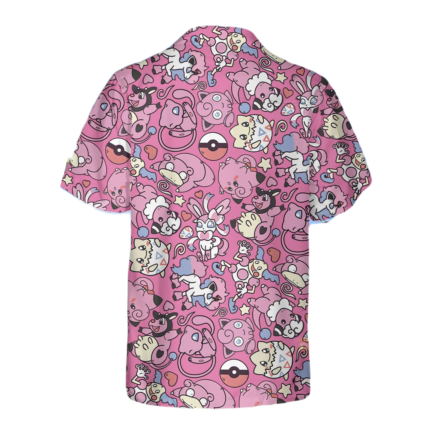 PKM Hawaii Shirt All Fairy-type PKM Pattern Aloha Shirt Pink Unisex