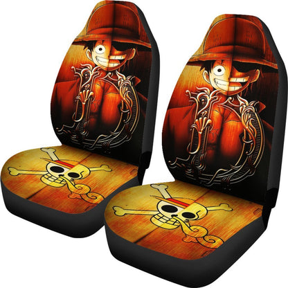 One Piece Car Seat Covers Monkey D Luffy Skeleton Seat Covers