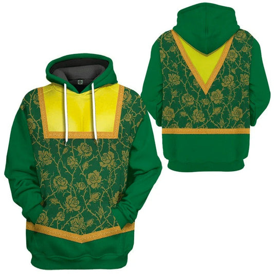 Shrek Hoodie Shrek Fiona Princess Costume Hoodie Green Unisex