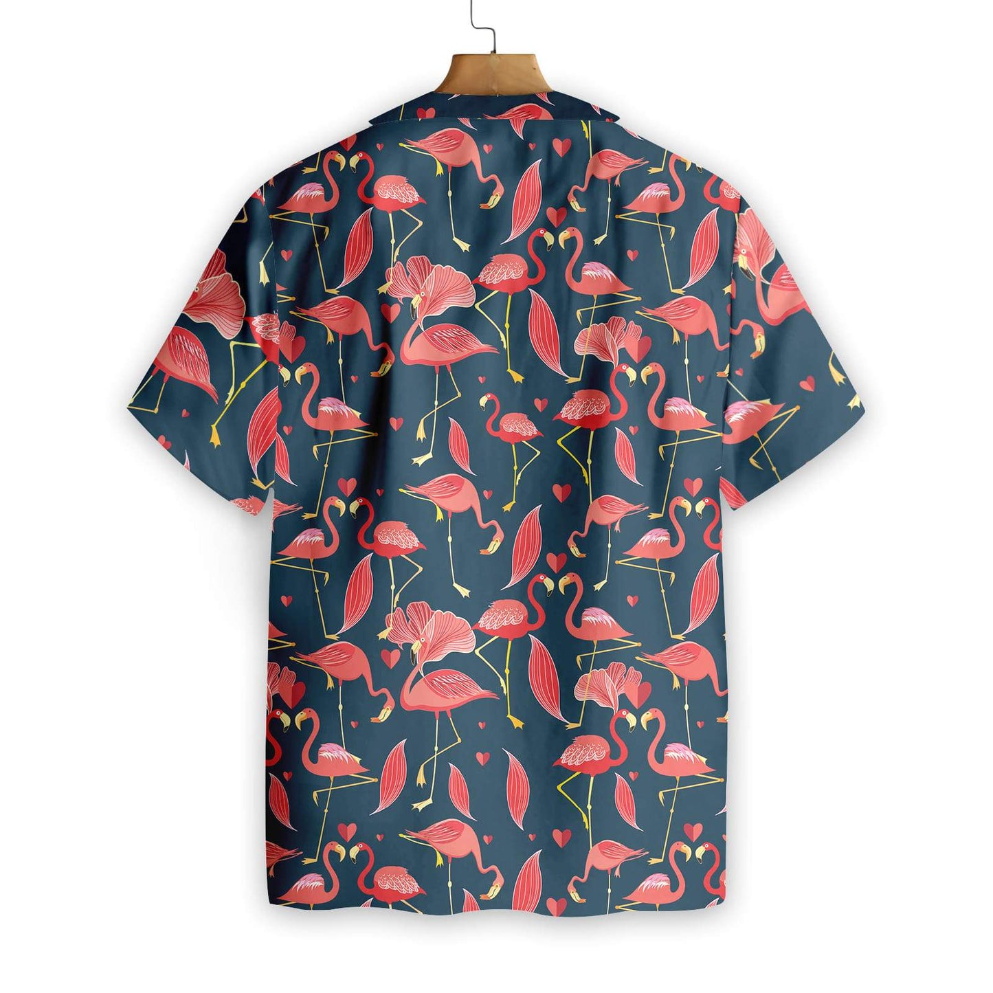 Unifinz Flamingo Love Hawaii Shirt Love Heart Flamingo Hawaiian Shirt Flamingo Aloha Shirt 2023