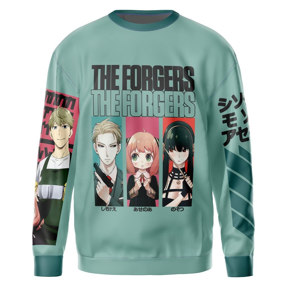 Spy X Family Sweatshirt The Forgers Anya Yor Loid Sweatshirt Green Unisex