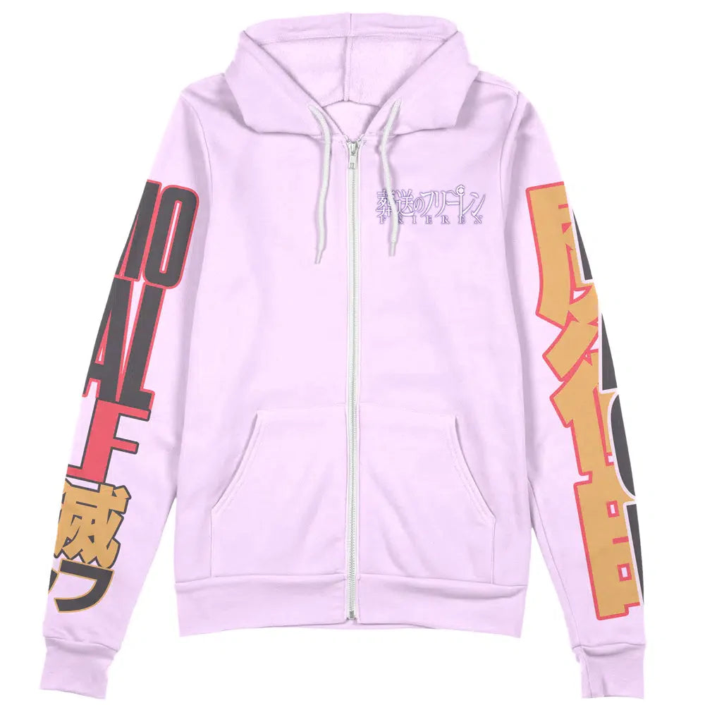 Frieren Beyond Journey’s End Zip Hoodie Frieren The Slayer Elf Mage Zip Hoodie Pink Unisex