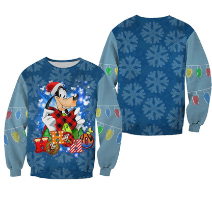 DN Sweatshirt Christmas Hohoho Goofy Sweatshirt Blue Unisex Adults New Release