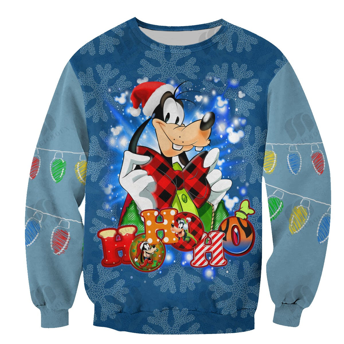 DN Sweatshirt Christmas Hohoho Goofy Sweatshirt Blue Unisex Adults New Release