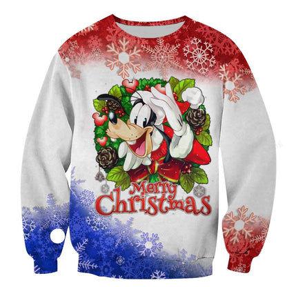 DN Sweatshirt Merry Christmas Hohoho Goofy Sweatshirt White Unisex Adults New Release
