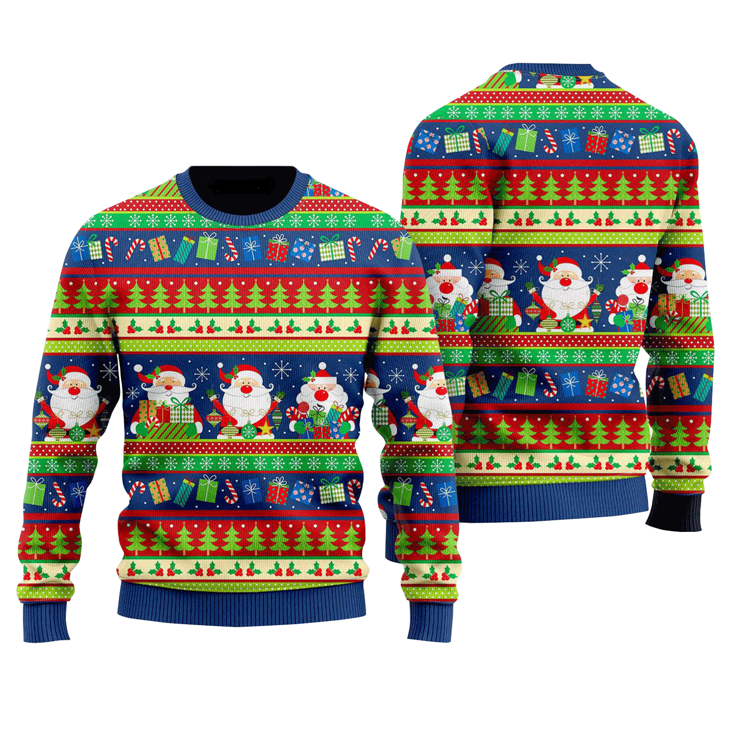 Gnome Sweatshirt Gnomes Santa Clause Gifts Pattern Sweatshirt Colorful Unisex