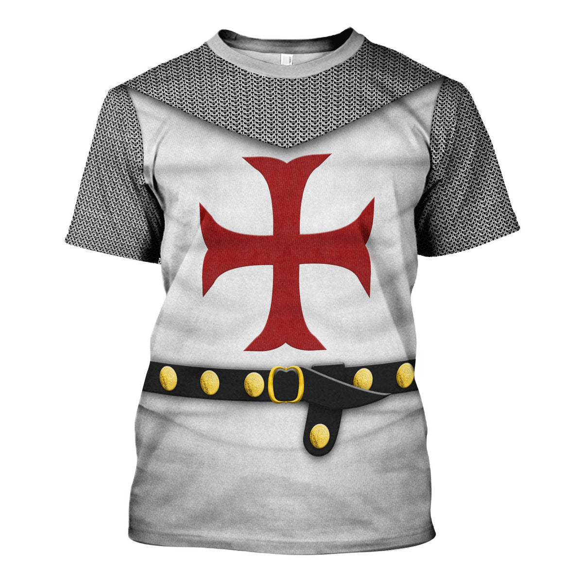 Historical Hoodie 1189-1192 English Templar Knights Costume T-shirt White Gray Unisex