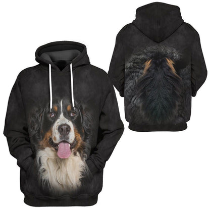 Dog Hoodie Bernese Mountain Dog Front And Back T-shirt Black Unisex