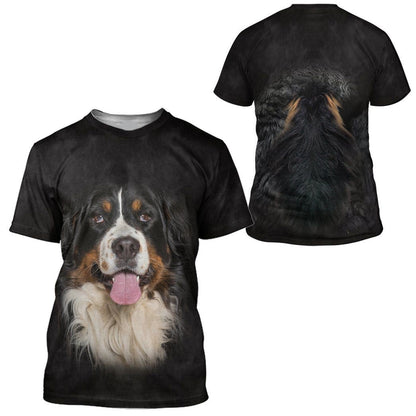 Dog Hoodie Bernese Mountain Dog Front And Back T-shirt Black Unisex