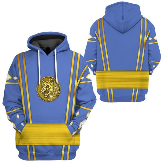 Power Ranger Hoodie Blue Ninja Mighty Morphin Power Rangers Hoodie Blue Unisex