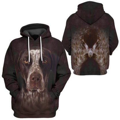 Dog Hoodie German Shorthaired Pointers Front And Back T-shirt Black Unisex