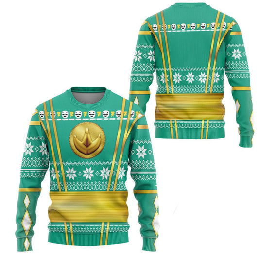 Power Rangers Sweatshirt Green Ninja Mighty Morphin Power Rangers Sweatshirt Unisex Adults