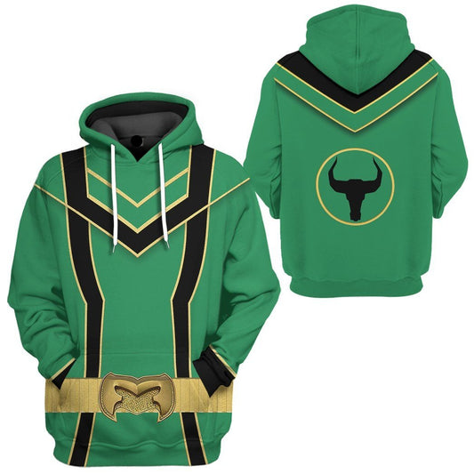 Power Ranger Hoodie Green Power Rangers Mystic Force Hoodie Green Unisex