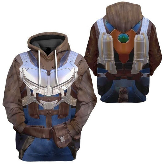 Guardian Of The Galaxy Hoodie Rocket Racoon Costume T-shirt Brown Unisex