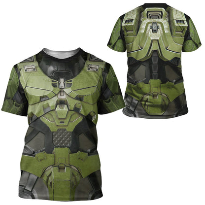 Halo Hoodie Halo Infinite Masterchief Armor Suit Costume T-shirt Green Unisex