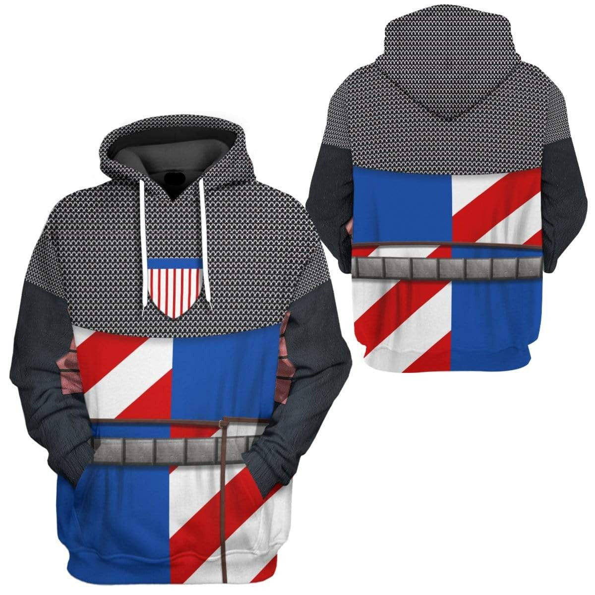 Historical Hoodie Historical Medieval Armor Costume Hoodie Colorful Unisex