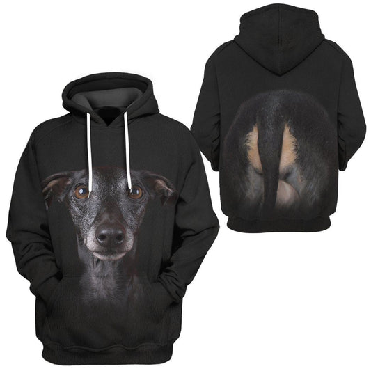 Dog Hoodie Italian Greyhound Dog Front And Back T-shirt Black Unisex