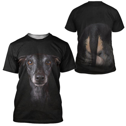 Dog Hoodie Italian Greyhound Dog Front And Back T-shirt Black Unisex