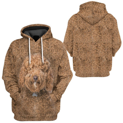 Dog Hoodie Labradoodle Dog Front And Back T-shirt Brown Unisex