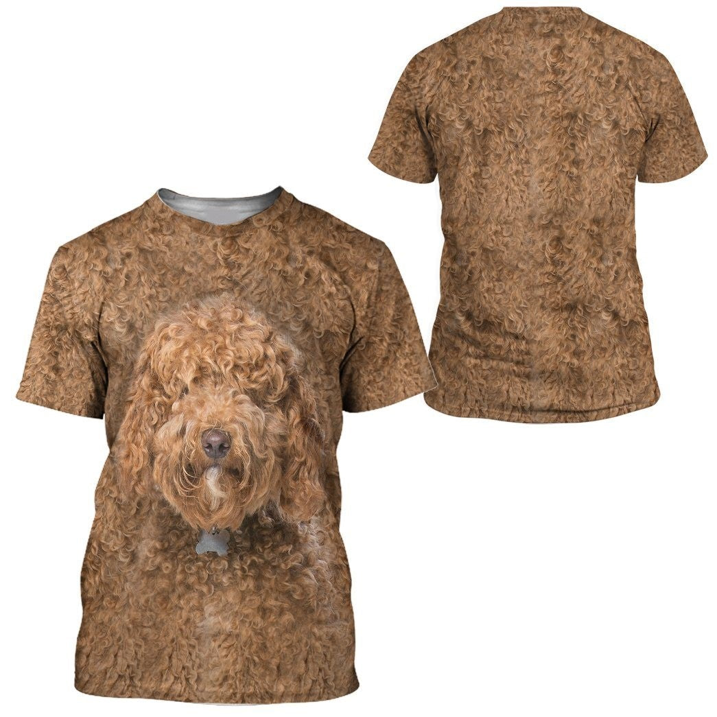 Dog Hoodie Labradoodle Dog Front And Back T-shirt Brown Unisex