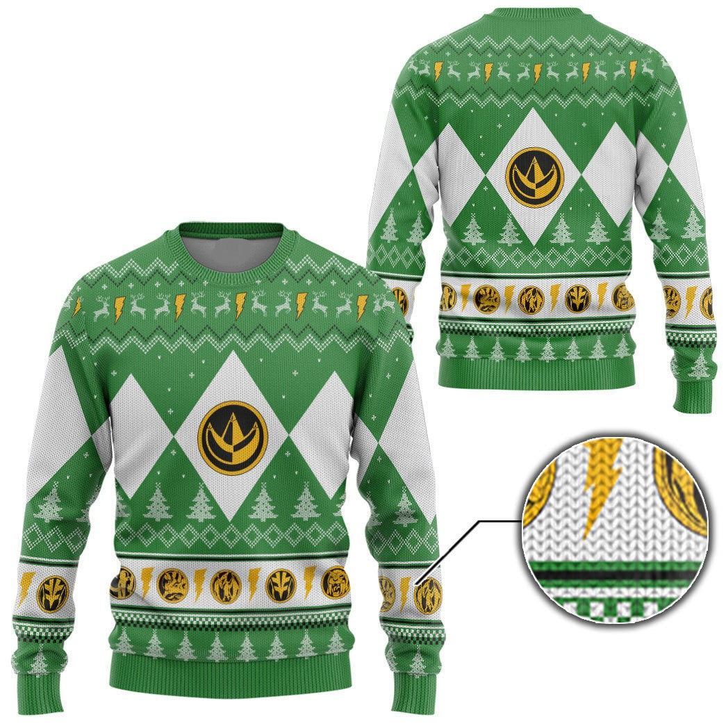 Power Rangers Sweatshirt Mighty Morphin Green Ranger Christmas Sweatshirt Unisex Adults